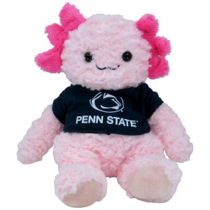 plush stuffed cuddle Axolotl wearing navy Penn State shirt